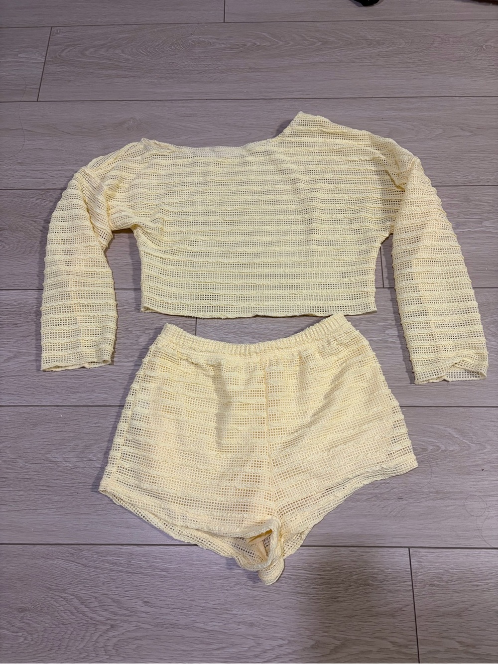 Yellow Two-Piece Set - Top & Shorts